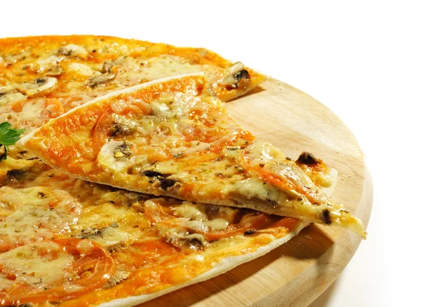 Stuk van paddestoelen pizza — Stockfoto