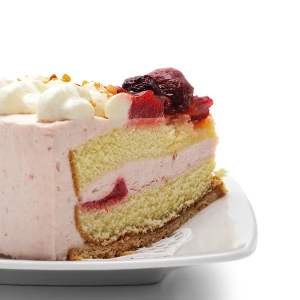 Dessert - Strawberries Cake — Stock Photo, Image