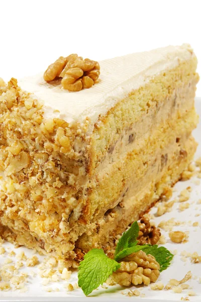 Десерт - Чизкейк с орехами — стоковое фото