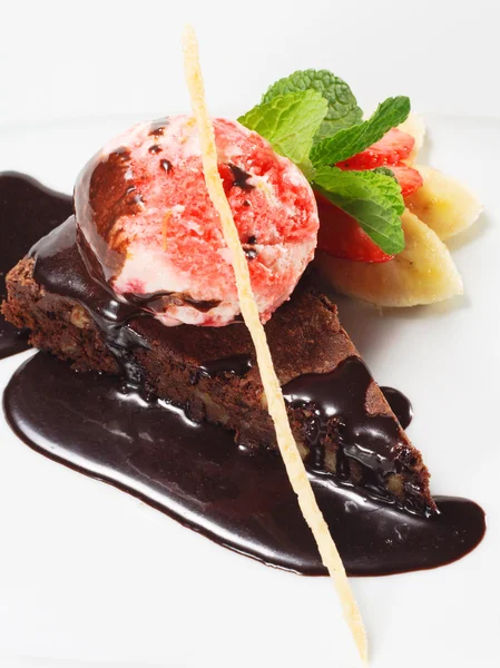 Dessert - chocolade taart — Stockfoto