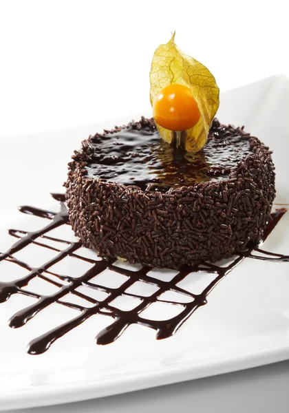 Dessert - Chocolate Iced Cake — Stock Photo, Image