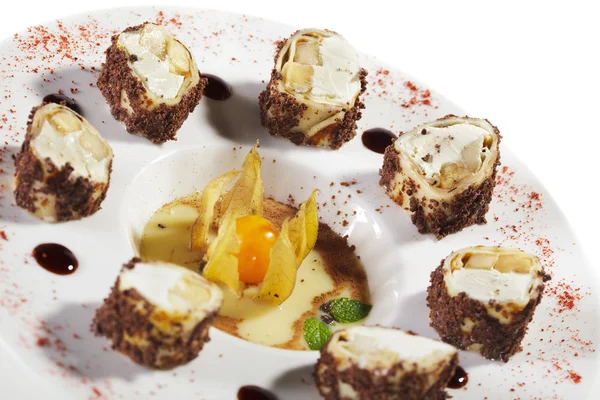 Rotolo di sushi al cioccolato dolce — Foto Stock