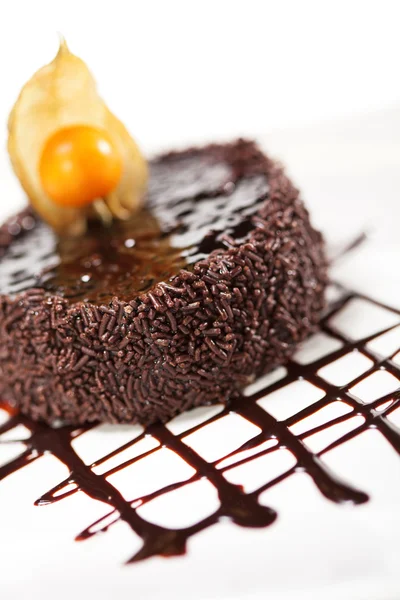 Dessert - Chocolate Iced Cake — Stock Photo, Image