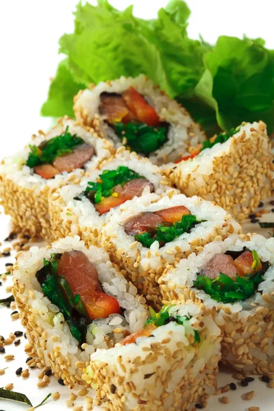 Rotolo di salmone affumicato — Foto Stock