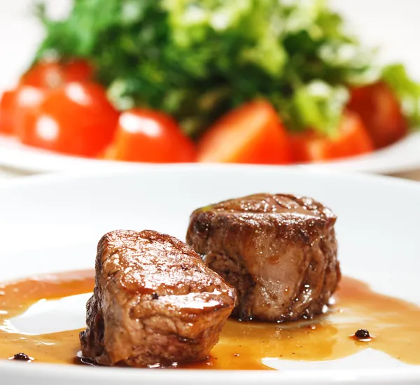 Hot Meat Dishes - Veal Medallions — Stock Photo, Image