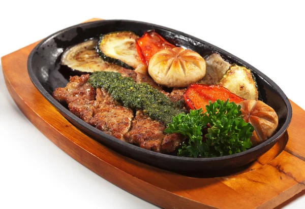 日本料理-猪肉蔬菜 — 图库照片