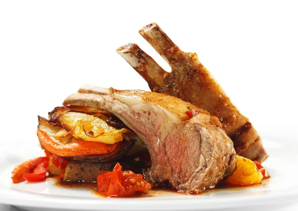Hot Meat Dishes - Bone-in Lamb Stock Photo