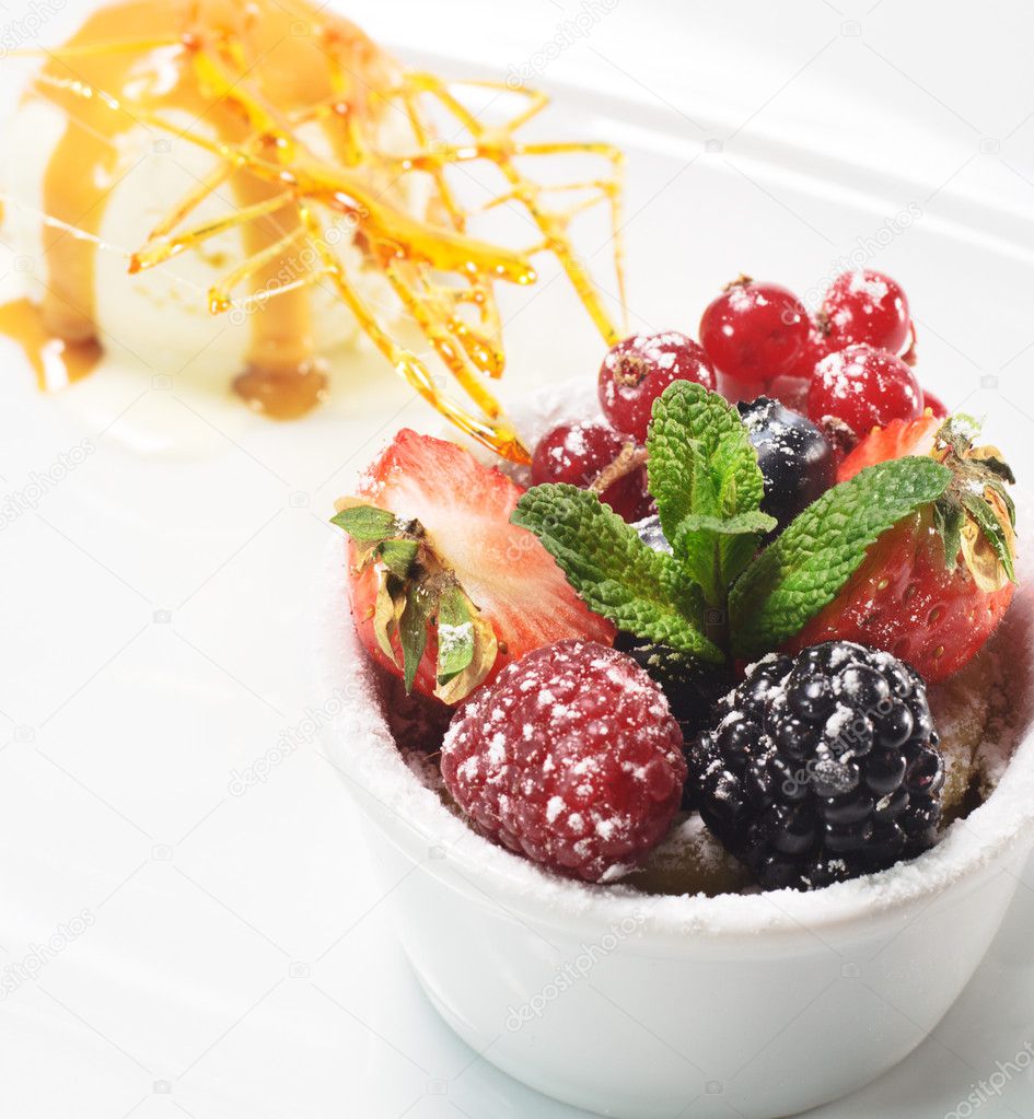 Dessert - Fresh Berries with Ice Cream