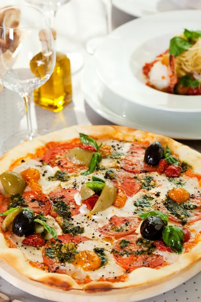 Cena della pizza — Foto Stock