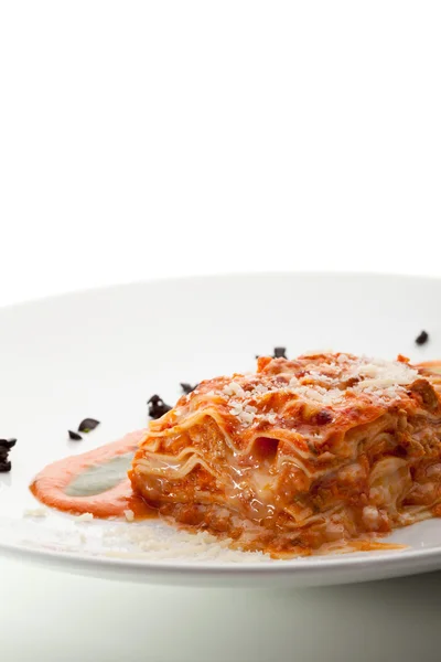 Italian Cuisine - Lasagna with Sauce — Stock Photo, Image