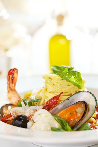 Espaguete de frutos do mar — Fotografia de Stock