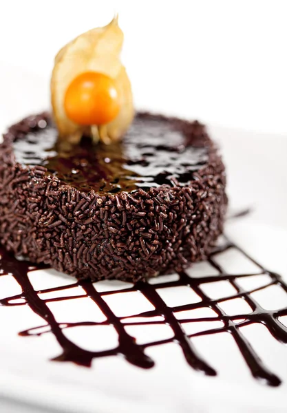 Dessert - Choklad iced tårta — Stockfoto