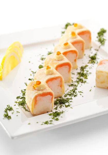 Omelett-Sushi — Stockfoto