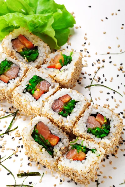 Smoked Salmon Roll — Stock Photo, Image