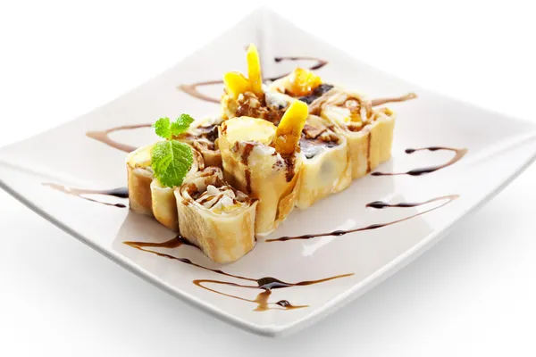 Rotolo di sushi alla frutta dolce — Foto Stock