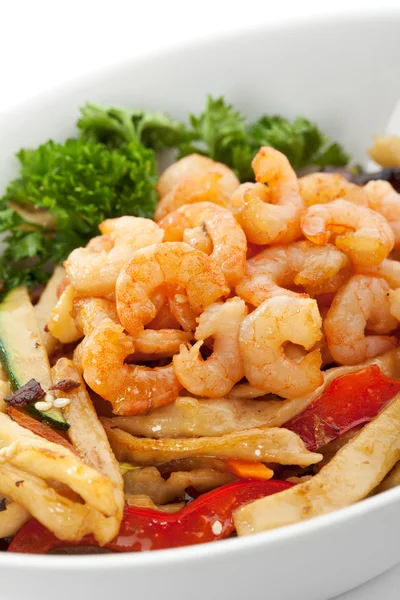 Noodles with Shrimps — Stock Photo, Image