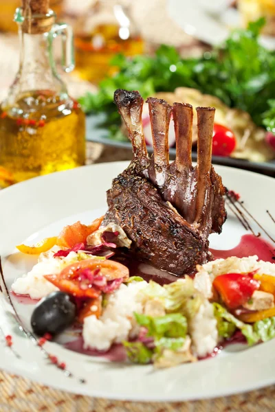 Lamb Chops with Risotto — Stock Photo, Image