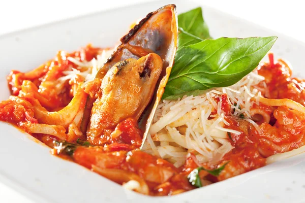 Pasta - Linguine with Seafood — Stock Photo, Image