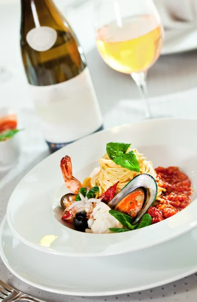 Seafood Spaghetti — Stock Photo, Image