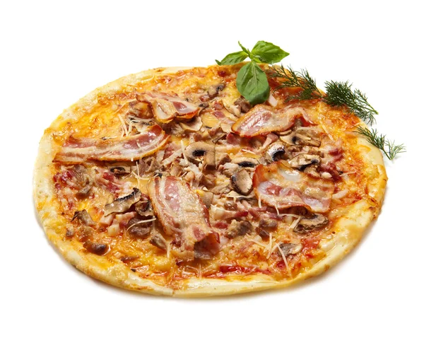 Pizza al bacon — Foto Stock