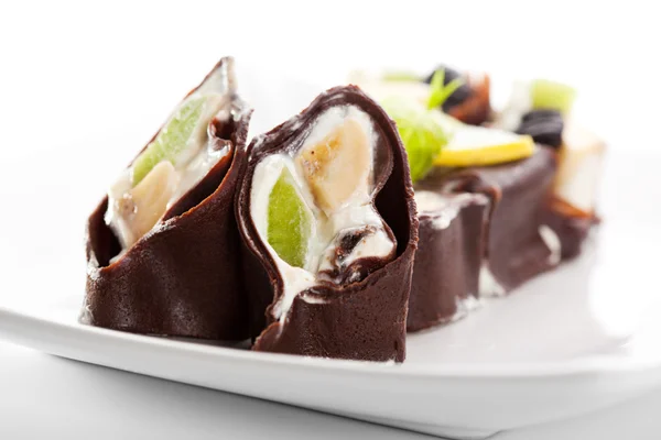 Chocolate Sushi Roll — Stock Photo, Image