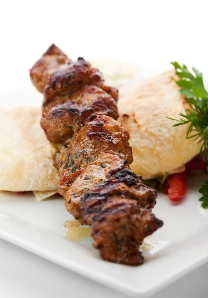 Plato de carne caliente - Shashlik — Foto de Stock