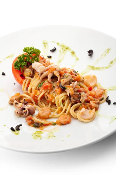 Spaghetti mit Meeresfrüchten — Stockfoto