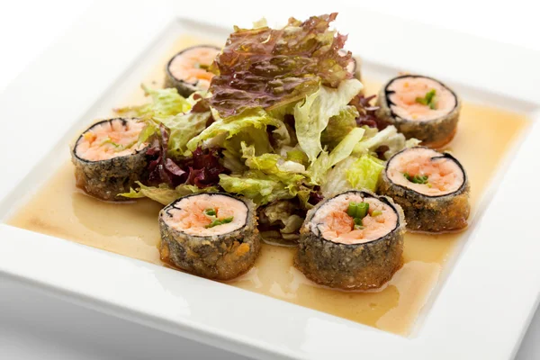 Japanese Cuisine - Deep-fried Sushi Roll — Stock Photo, Image