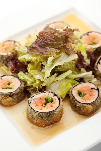 Japanese Cuisine - Deep-fried Sushi Roll — Stock Photo, Image