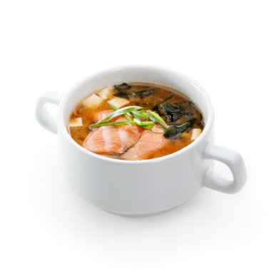 Somon miso çorbası