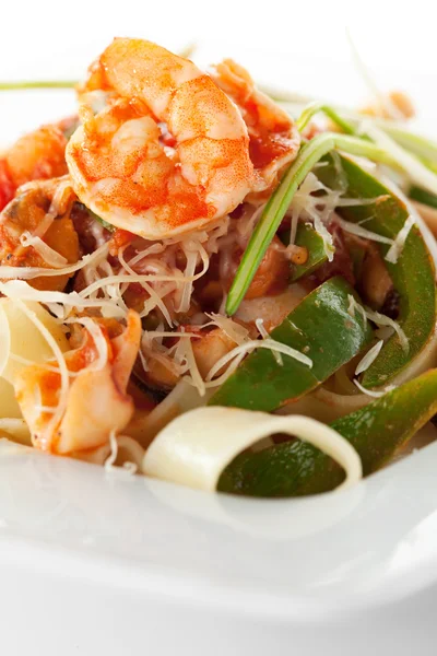 Linguine ai frutti di mare — Foto Stock