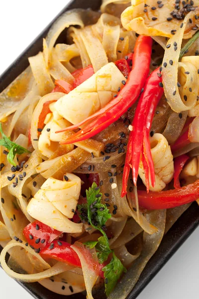 Noodles with Calamari — Stock Photo, Image