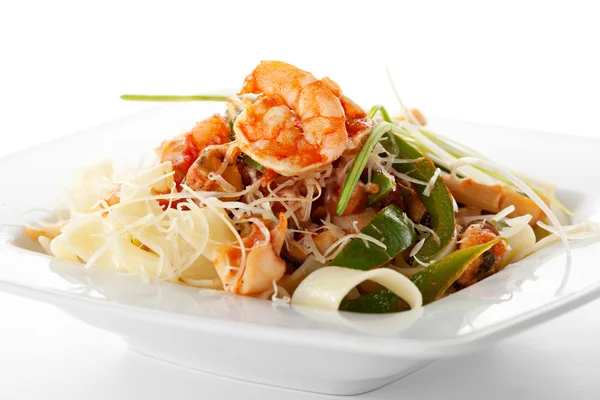 Mořské plody špaget — Stock fotografie