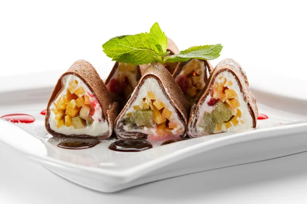 Chocolade sushi roll — Stockfoto