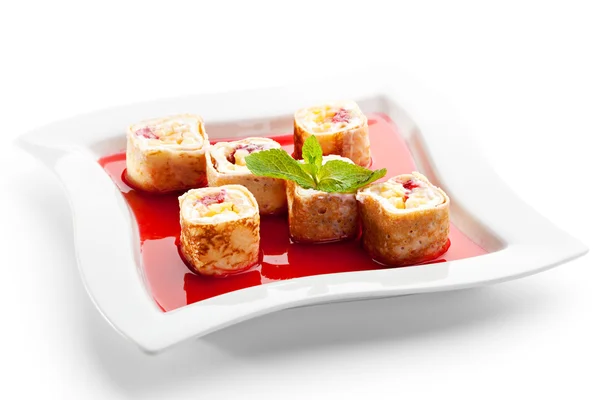 Sweet Fruit Sushi Roll — Stock Photo, Image