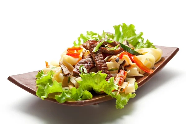 Noodles with Beef and Vegetables — Stock Photo, Image