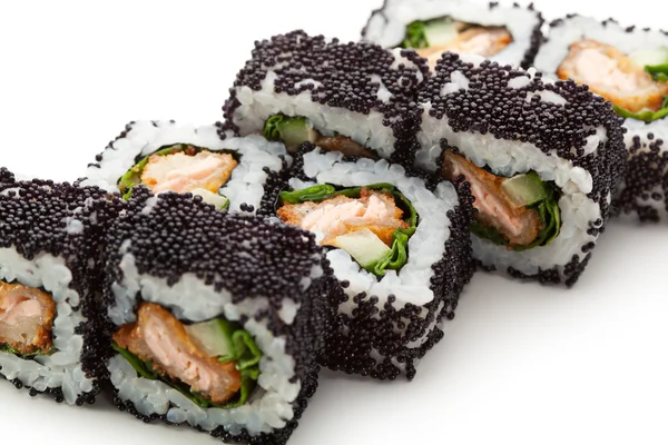 Fried Salmon and Tobiko Roll — Stock Photo, Image