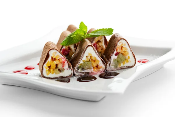 Chocolade sushi roll — Stockfoto