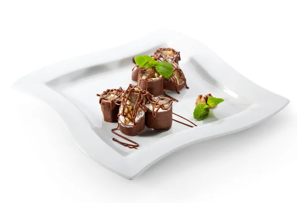 チョコレートの寿司ロール — ストック写真
