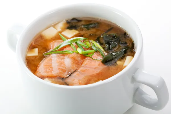 Salmon Miso Soup — Stock Photo, Image