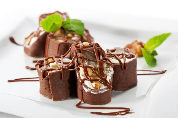 Chocolate Sushi Roll — Stock Photo, Image