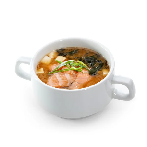 Sopa Miso de Salmão — Fotografia de Stock