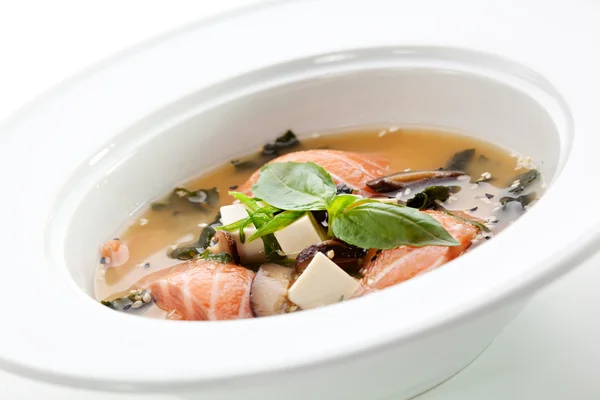 Sopa de salmón Miso —  Fotos de Stock
