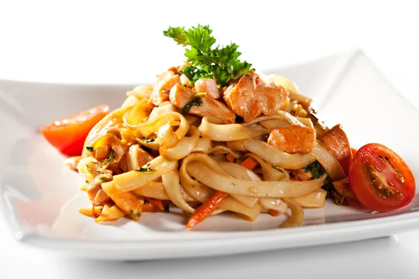 Tagliatelle con frutti di mare — Foto Stock