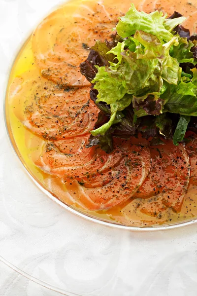 Lachs-Carpaccio — Stockfoto