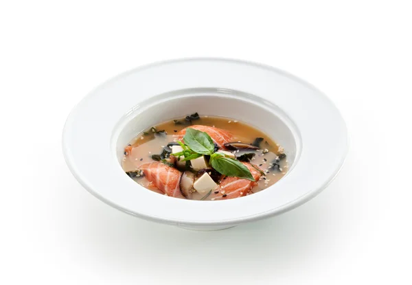 Salmon Miso Soup — Stock Photo, Image