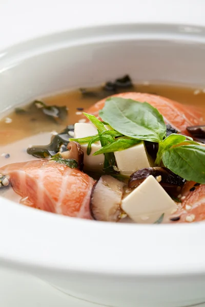 Sopa de salmón Miso —  Fotos de Stock