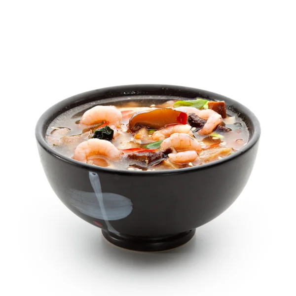 Kuchnia japońska - zupa z owoców morza — Zdjęcie stockowe
