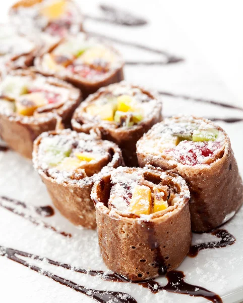 Chocolade sushi roll — Stockfoto