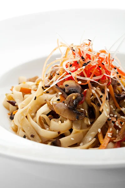 Noodles with Mushrooms — Stock Photo, Image